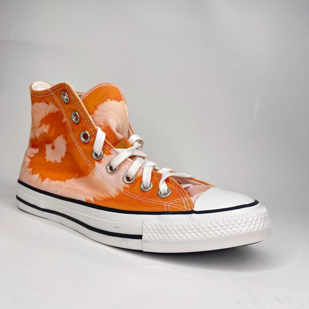Converse Orange and White High-Top Sneakers